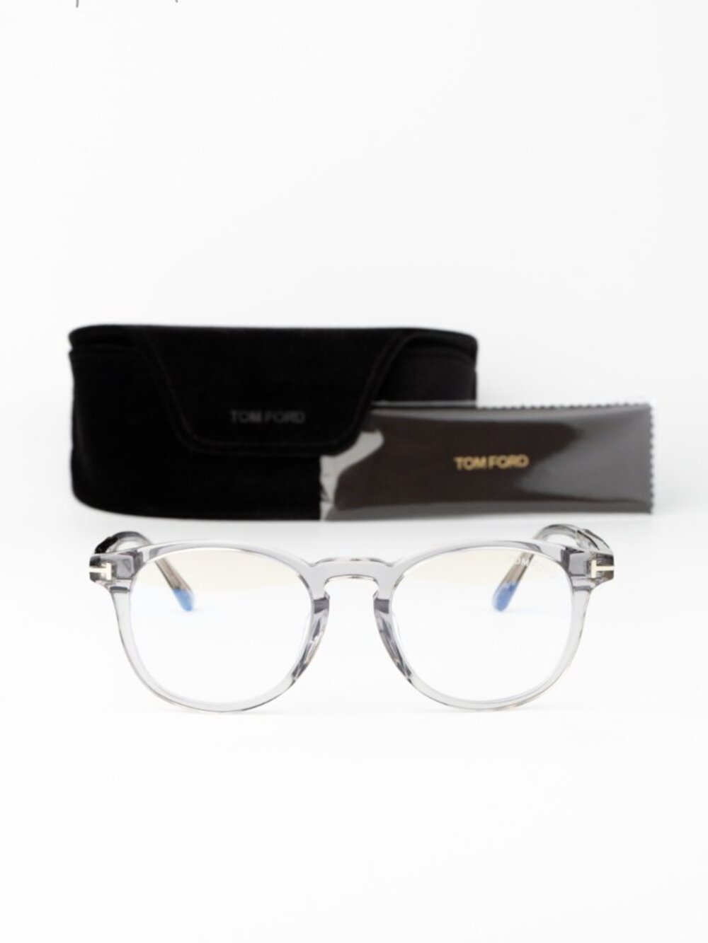 Tom Ford Men Eyeglasses Grey Round FT5891-F-B 020 NEW AUTHENTIC